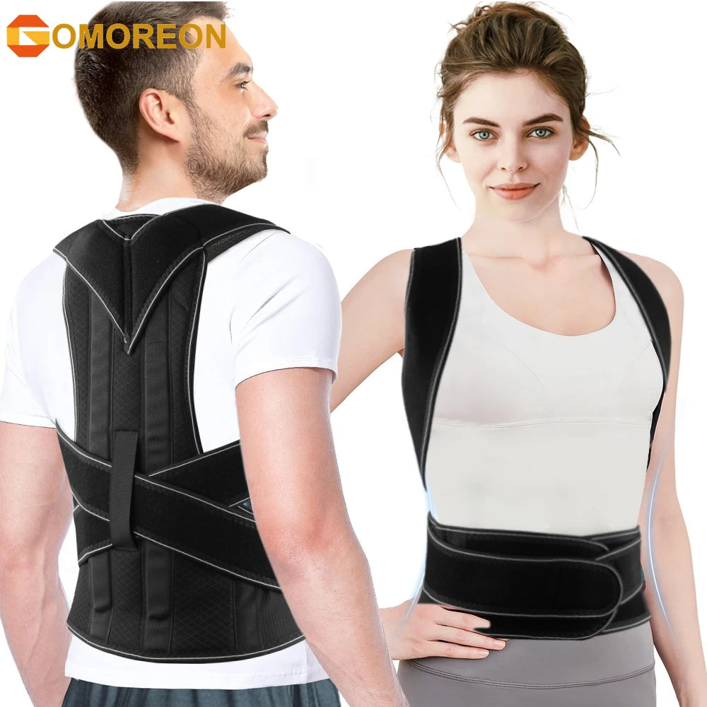 Posture Corrector for Women Men, Adjustable Full Back Support, Lumbar Back Posture Corrector, Back Pain Relief, Hump Corrector