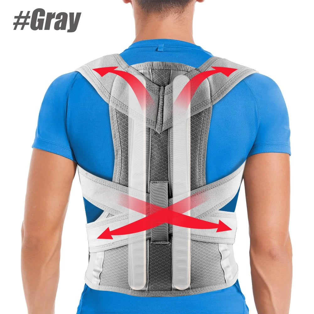 Posture Corrector for Women Men, Adjustable Full Back Support, Lumbar Back Posture Corrector, Back Pain Relief, Hump Corrector