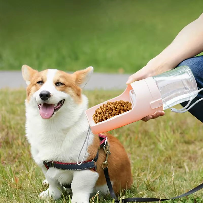 Portable Water Bottle for Dogs Leakproof Dog Water Bottle with Food Container Drinking Feeder Compact Dog Water Bottle Bowl Dog