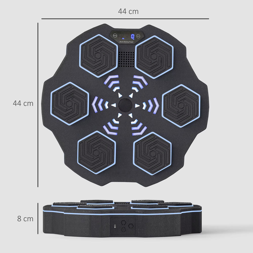 SPORTNOW Music Boxing Machine, Smart Bluetooth Boxing Machine Wall Mounted with 9 Speeds & Modes, LED Lights