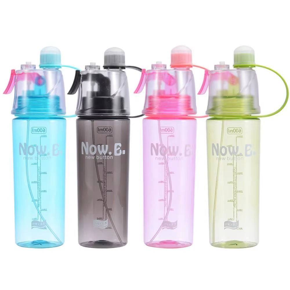 Creative with Straw Water Bottle Spray Drinkware Drink Spray Cup Leak Proof Plastic Spray Water Bottle Outdoor Sports