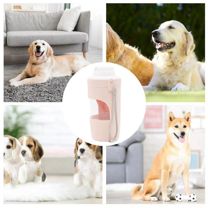 Portable Water Bottle for Dogs Leakproof Dog Water Bottle with Food Container Drinking Feeder Compact Dog Water Bottle Bowl Dog