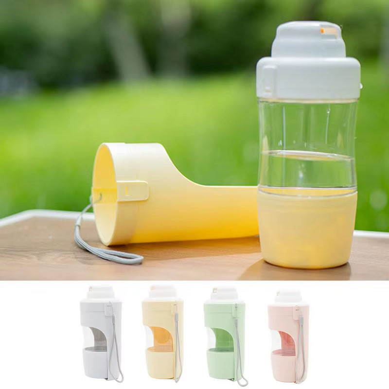 Portable Water Bottle for Dogs Leakproof Dog Water Bottle with Food Container Drinking Feeder Compact Dog Water Bottle Bowl Dog