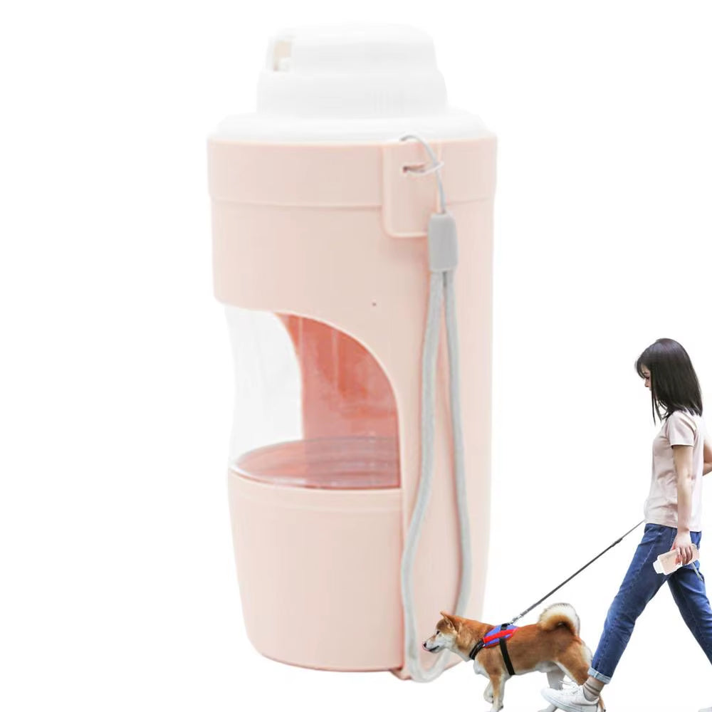 Portable Water Bottle for Dogs Leakproof Dog Water Bottle with Food Container Drinking Feeder Compact Dog Water Bottle Bowl Dog