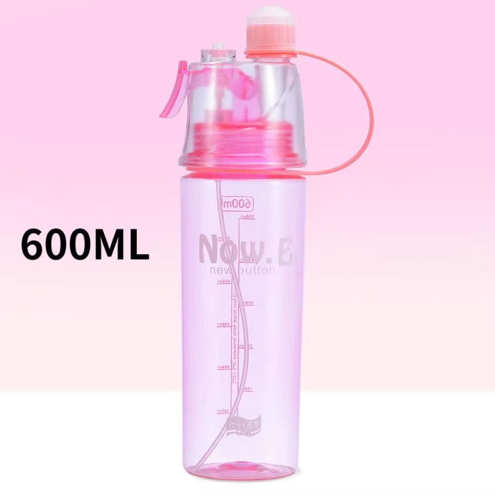 Creative with Straw Water Bottle Spray Drinkware Drink Spray Cup Leak Proof Plastic Spray Water Bottle Outdoor Sports