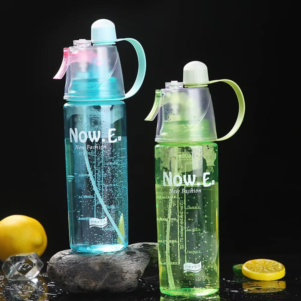 Creative with Straw Water Bottle Spray Drinkware Drink Spray Cup Leak Proof Plastic Spray Water Bottle Outdoor Sports