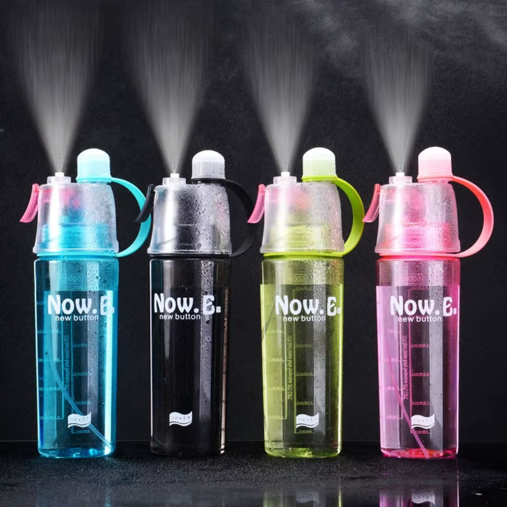 Creative with Straw Water Bottle Spray Drinkware Drink Spray Cup Leak Proof Plastic Spray Water Bottle Outdoor Sports